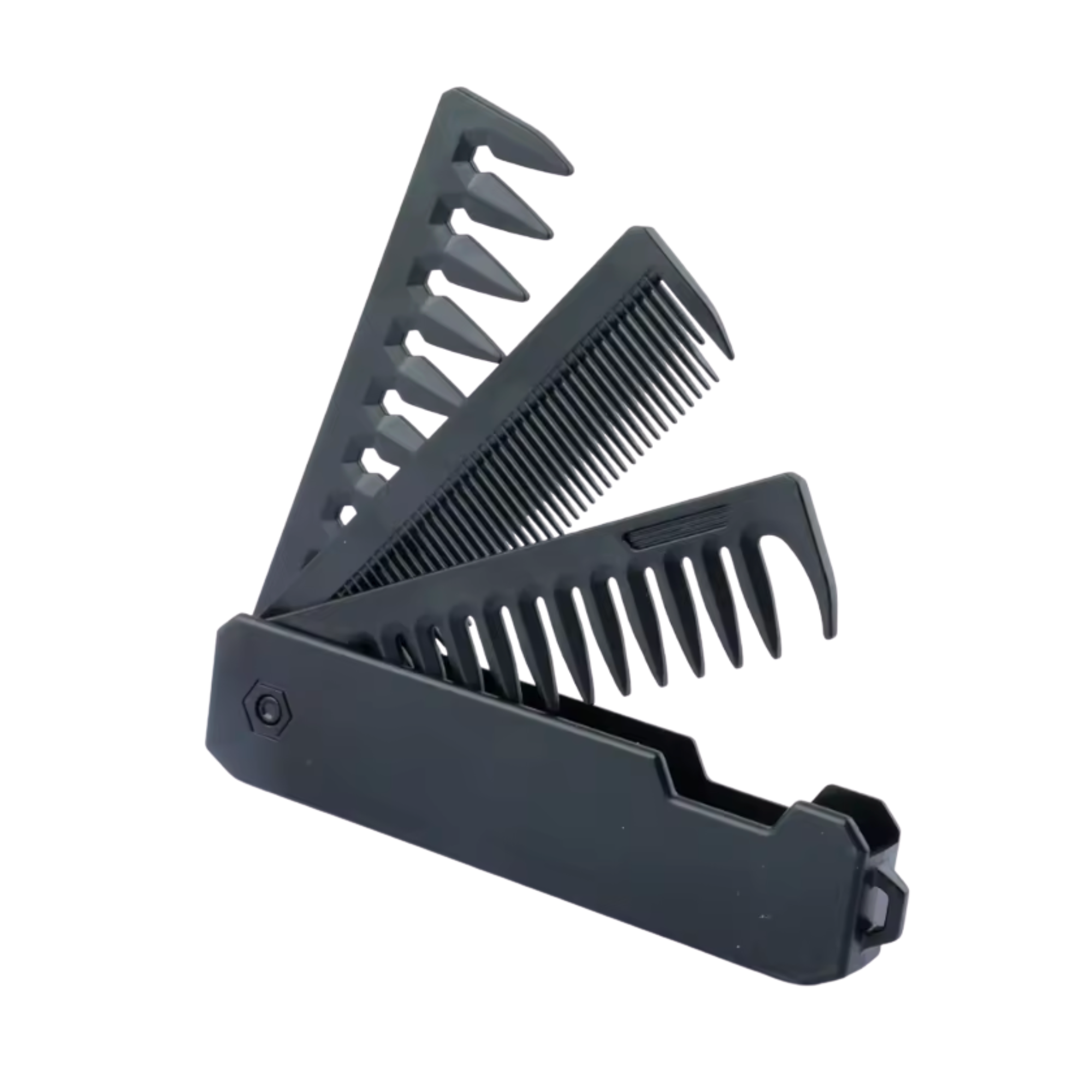 Multifunctional Portable Folding Pocket Comb | Travel-Friendly Barber Comb for Detangling, Oil Head Grooming & Daily Hair CareMultifunctional Portable Folding Pocket Comb – Wide-Tooth Beard & Hair Styling Comb (3in1)