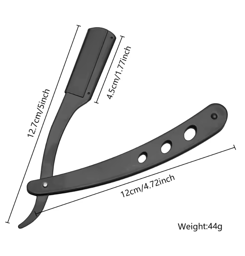 Professional Stainless Steel Straight Edge Razor for Men – Manual Barber Shaver & Precision Beard Trimming Tool | Classic Safety Razor for Smooth, Clean Shaves (Red)
