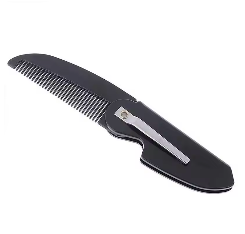 Premium Pocket-Sized Folding Beard Comb for Men – Portable Mini Mustache & Beard Styling Tool | Durable Detangling Grooming Accessory for Travel & Daily Use